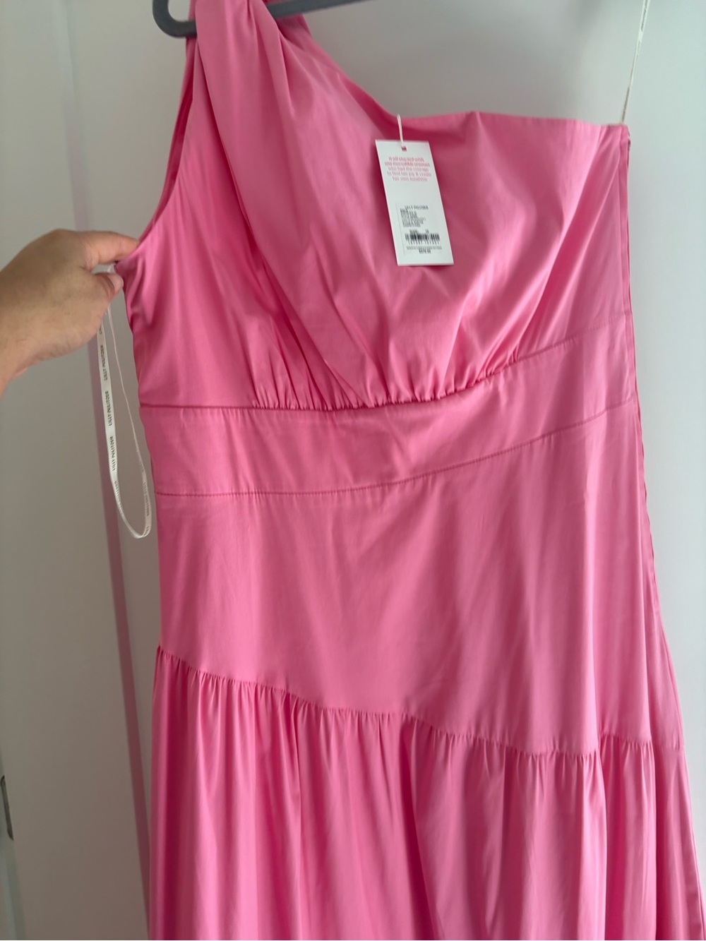 Lilly Pulitzer One-Shoulder Hot Pink Maxi Dress